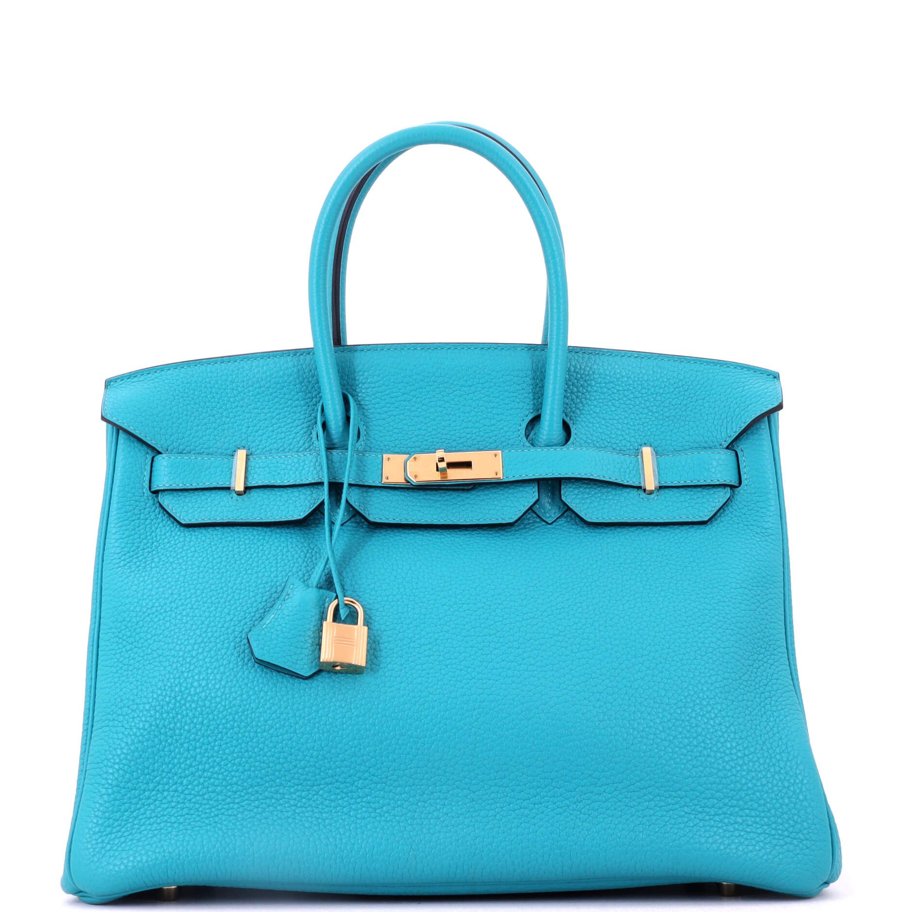 Birkin Handbag Turquoise Togo with Gold Hardware 35