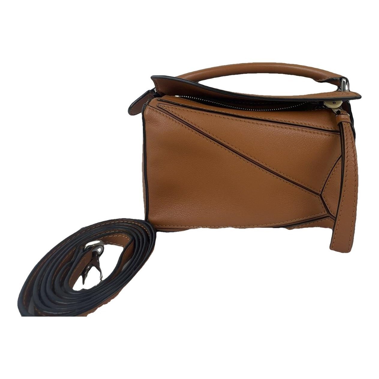 Puzzle leather handbag