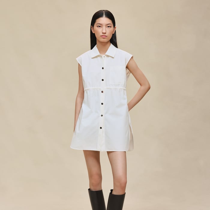 Blanc Cassé Sleeveless Drawstring Shirt