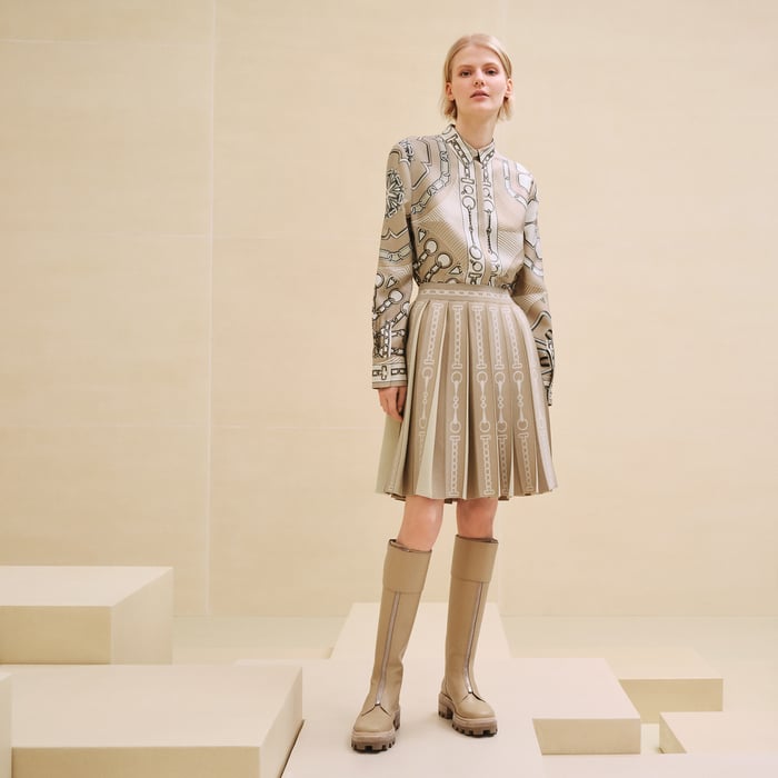 "Effet Kaleidoscope" pleated skirt