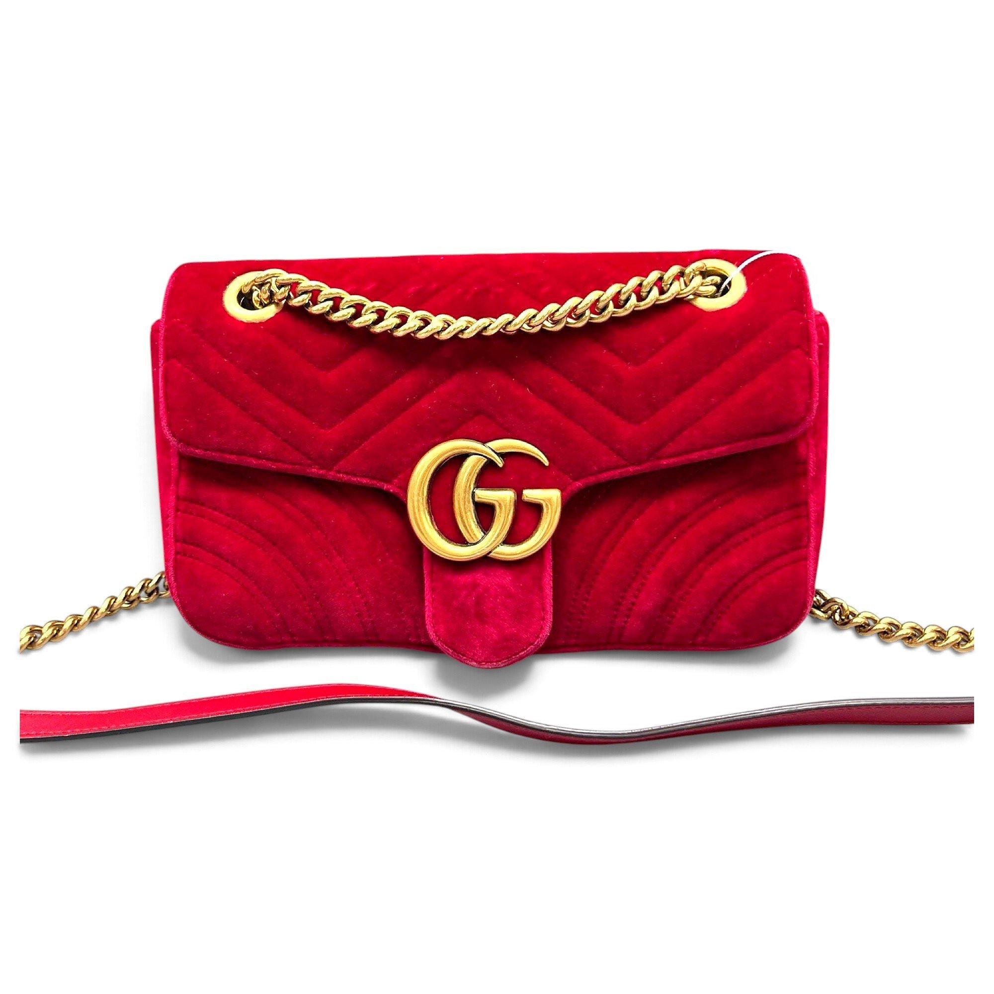 GG Marmont Chain Flap velvet handbag
