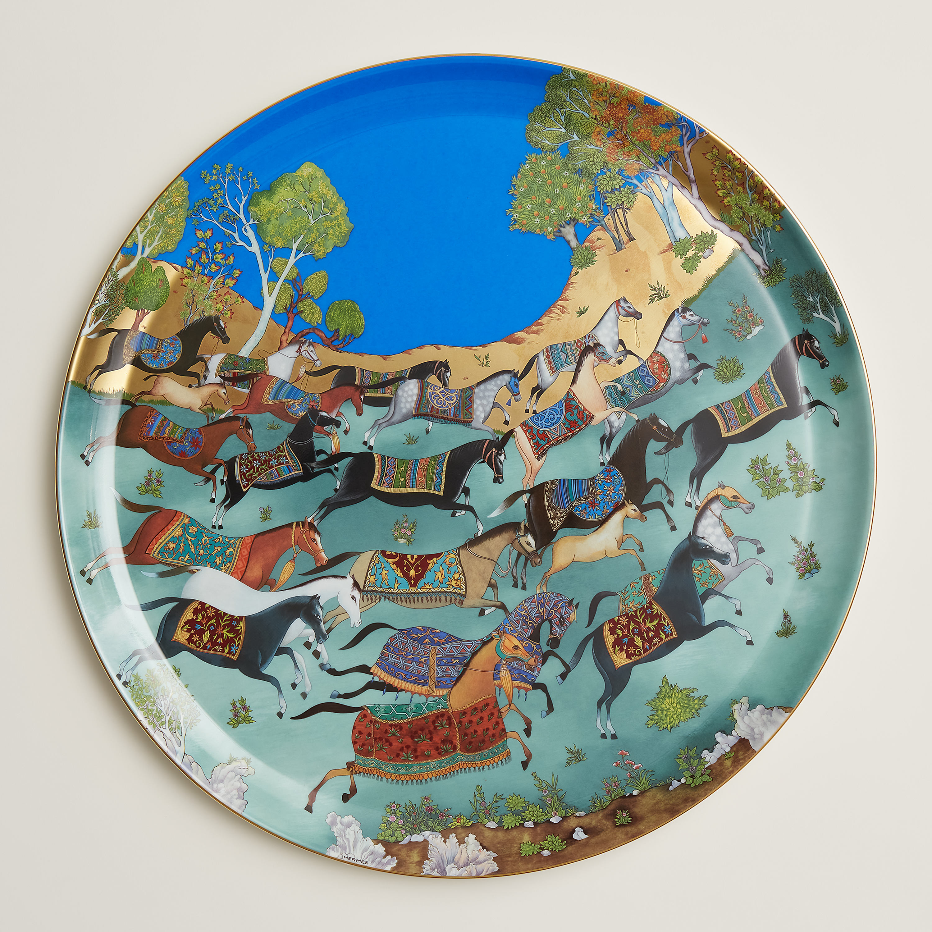 Cheval d’Orient round platter n°2, large model
