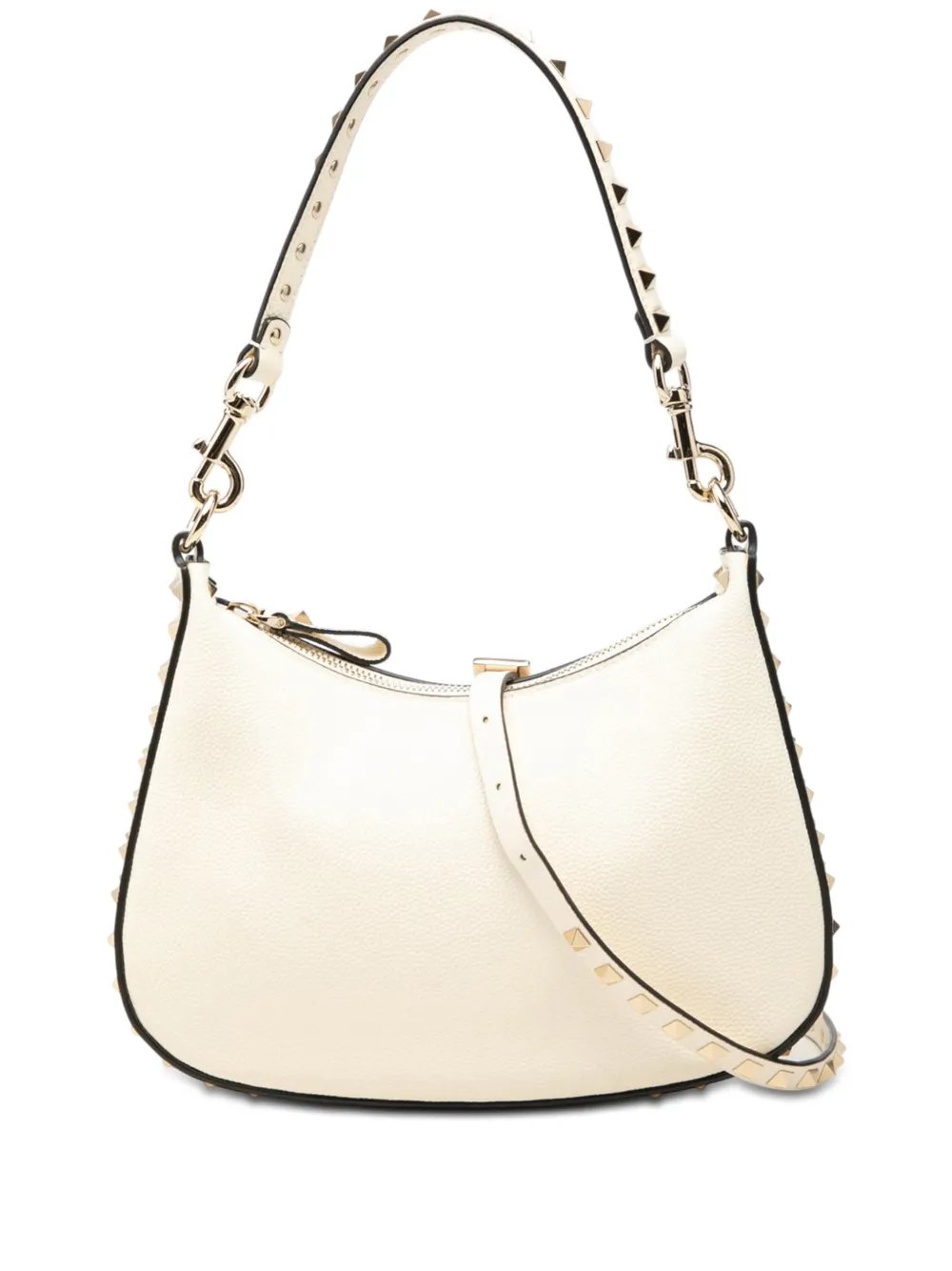 2010-2026 Small Grainy Calfskin Rockstud Hobo satchel