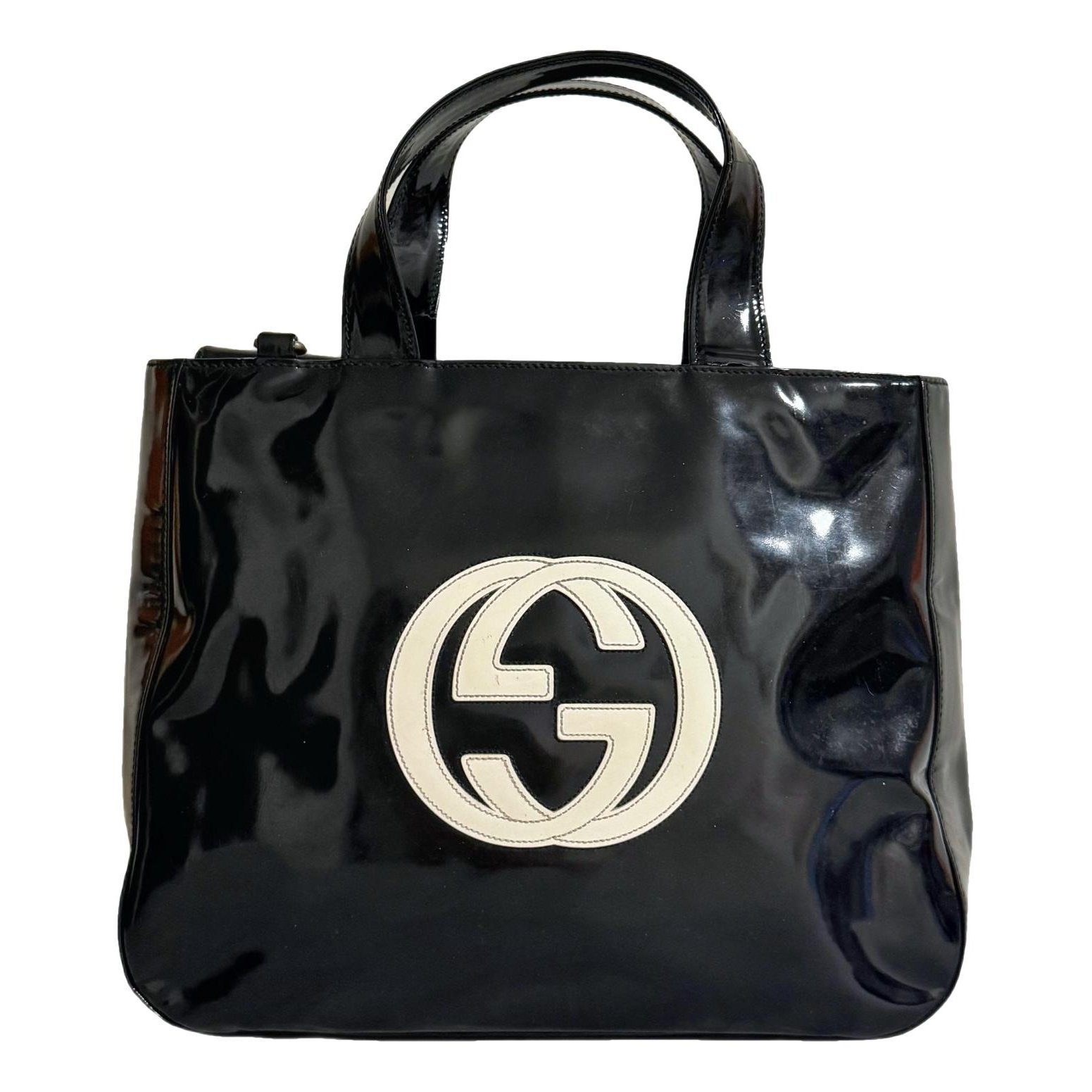 Patent leather handbag