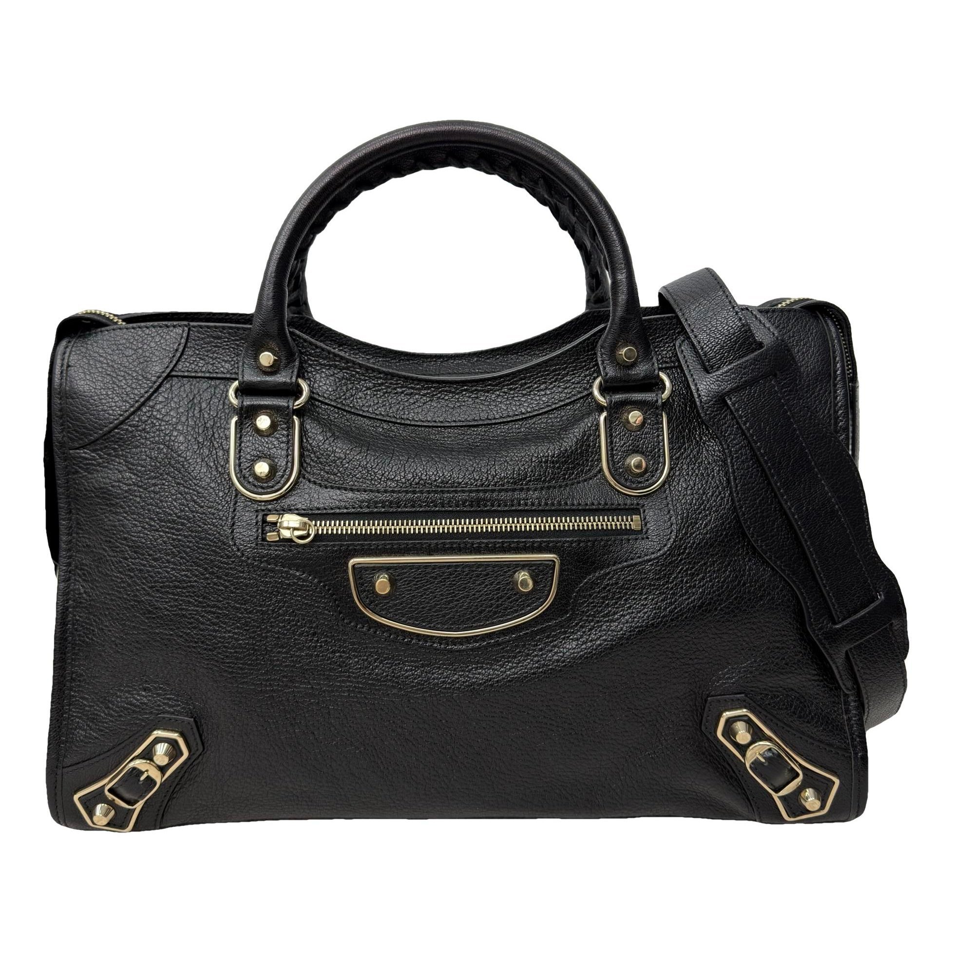 City leather handbag