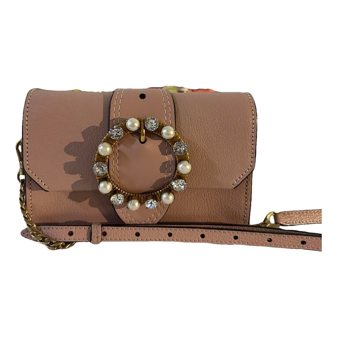 Miu Lady leather crossbody bag