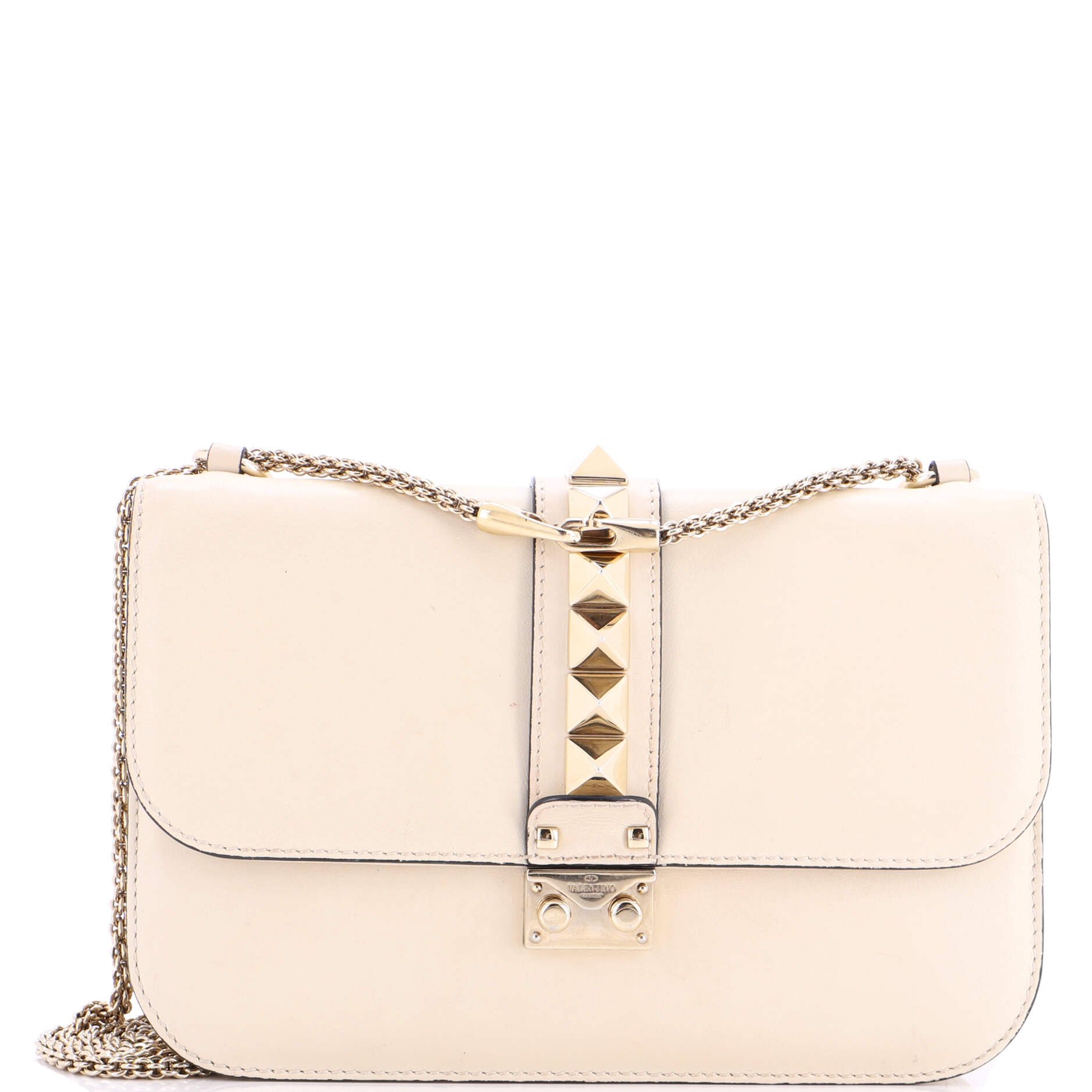 Valentino Garavani Glam Lock Shoulder Bag Leather Medium