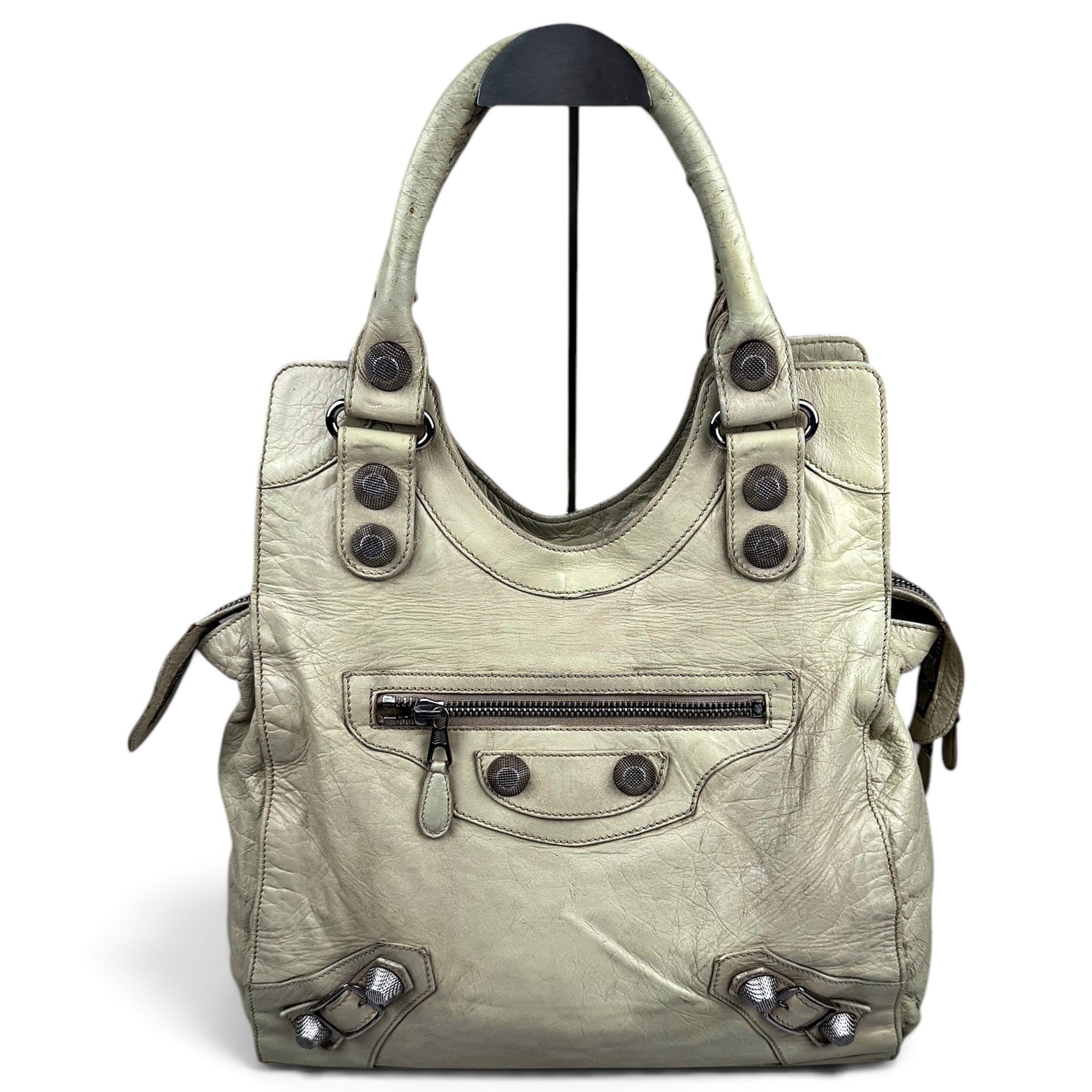 City leather handbag