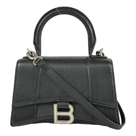Hourglass leather handbag