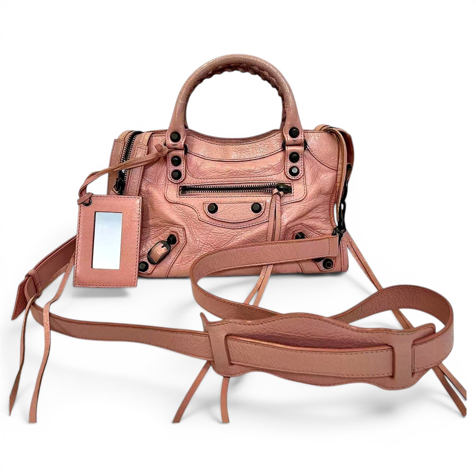 City leather handbag