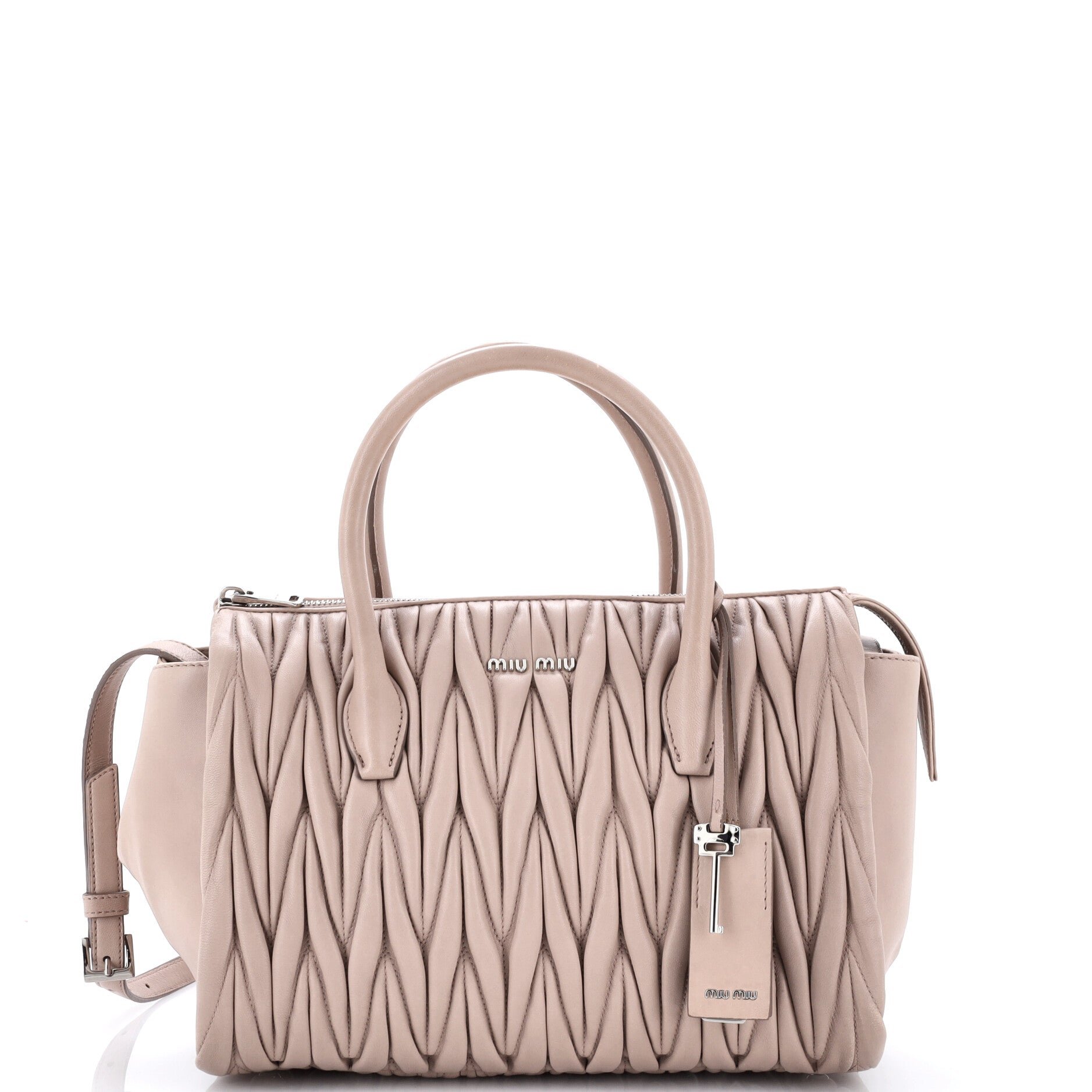 Convertible Zip Tote Matelasse Leather Small