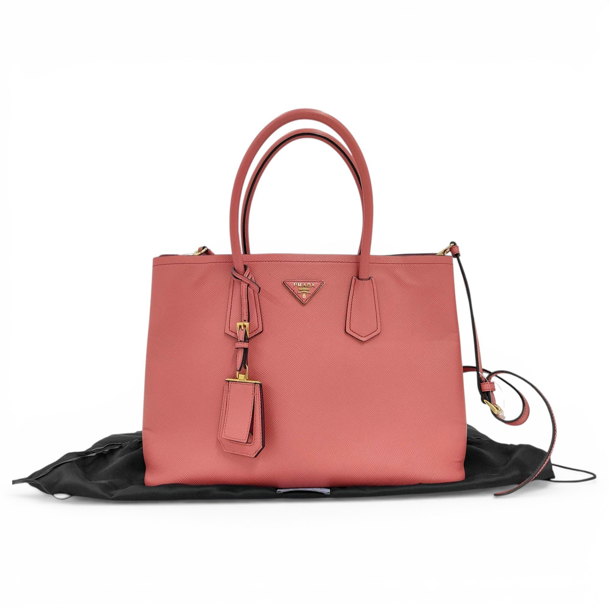 Double leather handbag