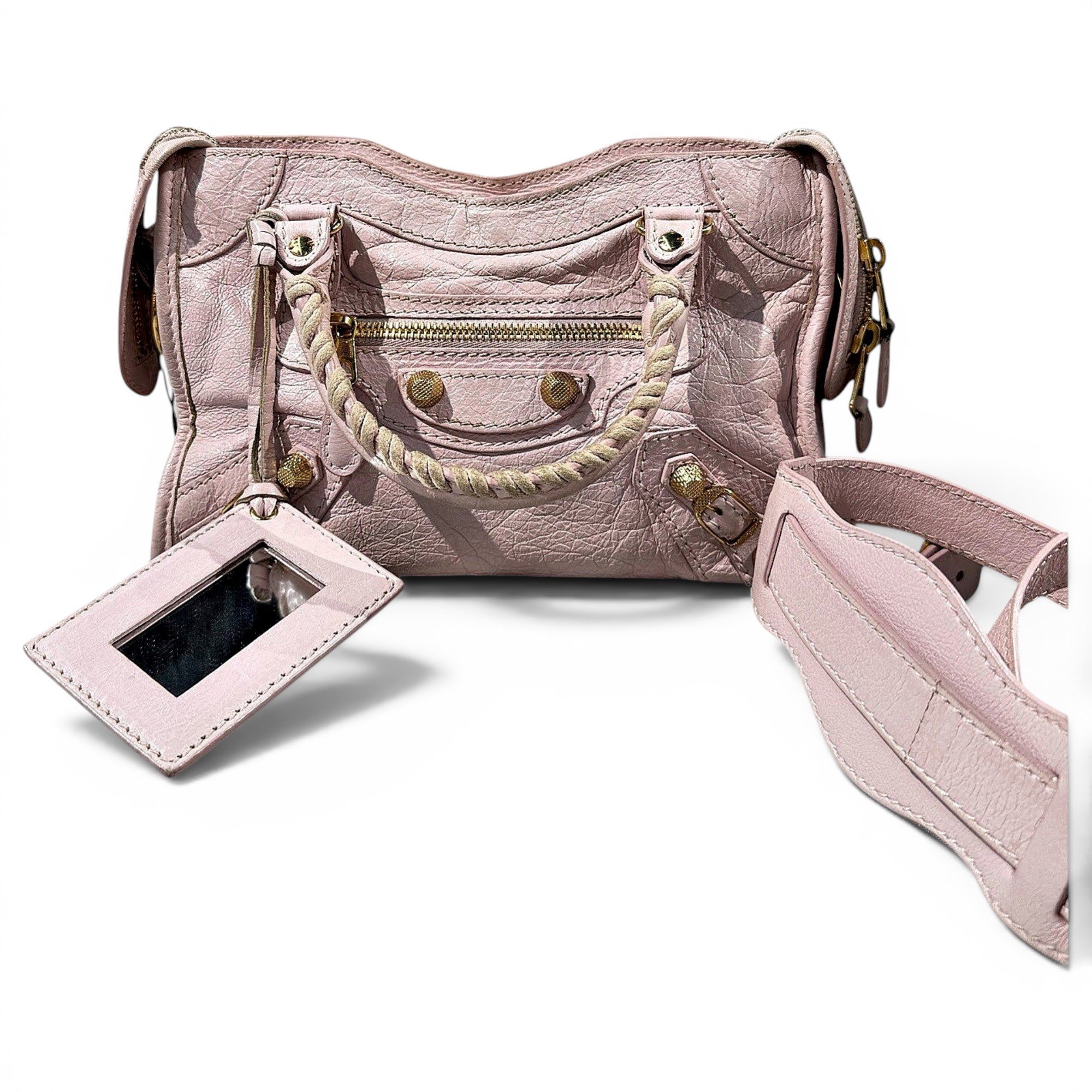 City leather handbag