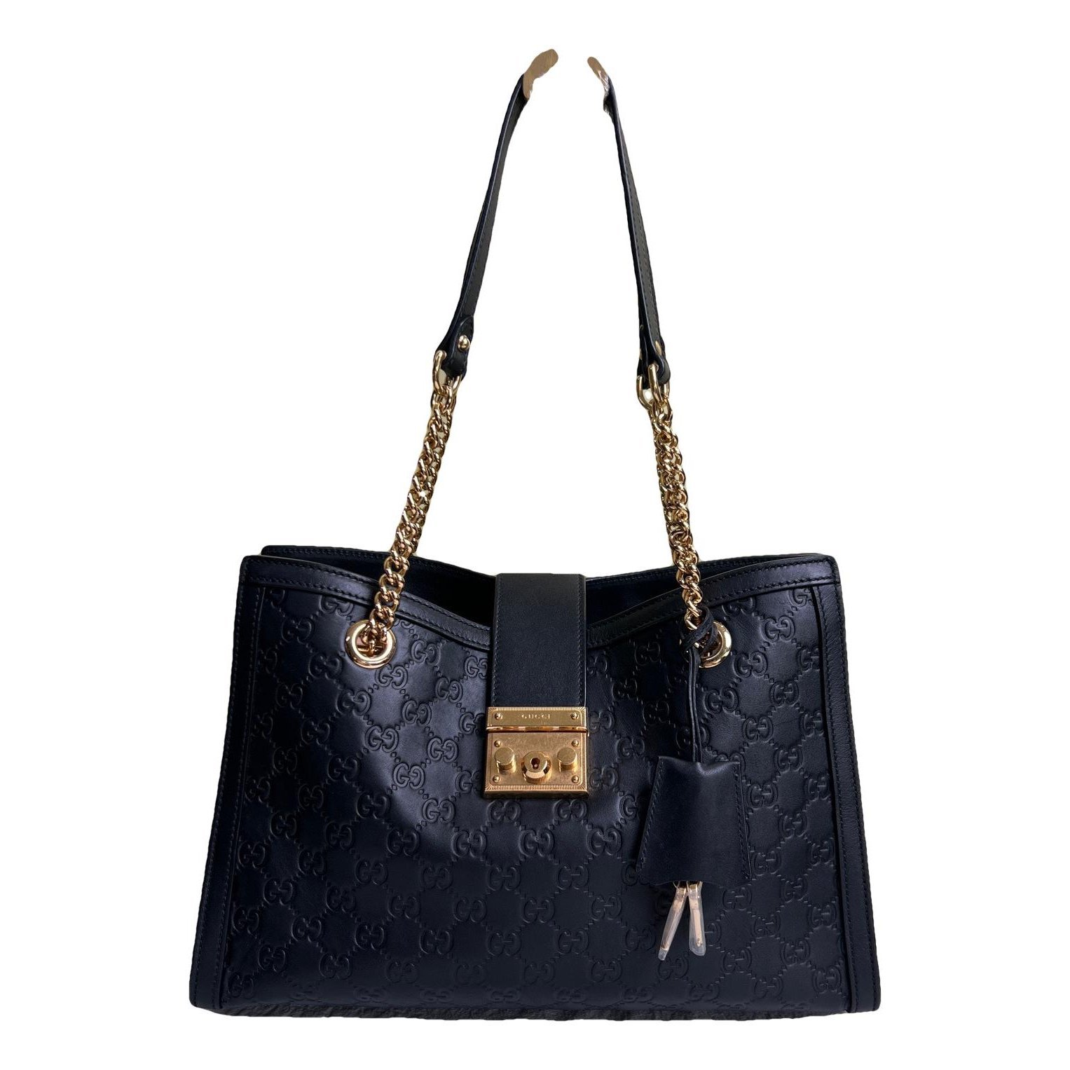 Padlock leather handbag