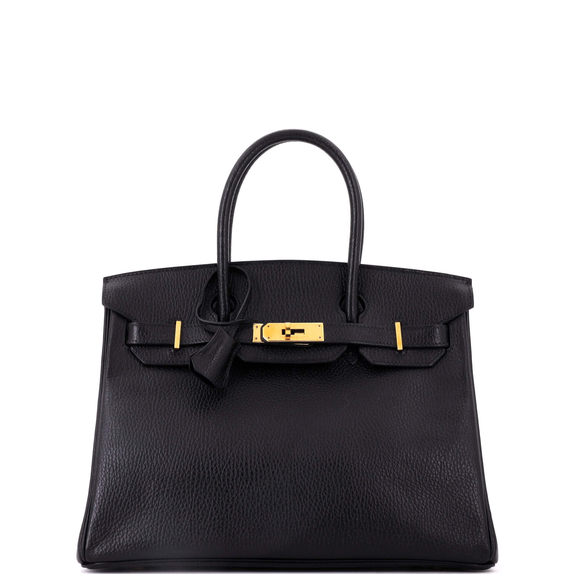 Birkin Handbag Noir Ardennes with Gold Hardware 30