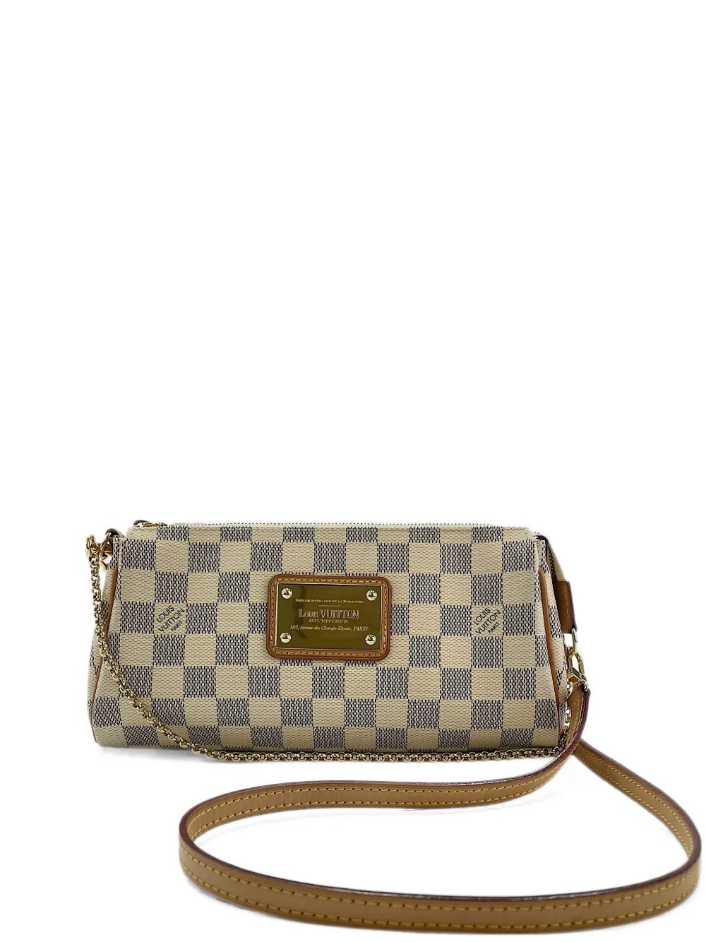 Eva Damier Azur canvas shoulder bag