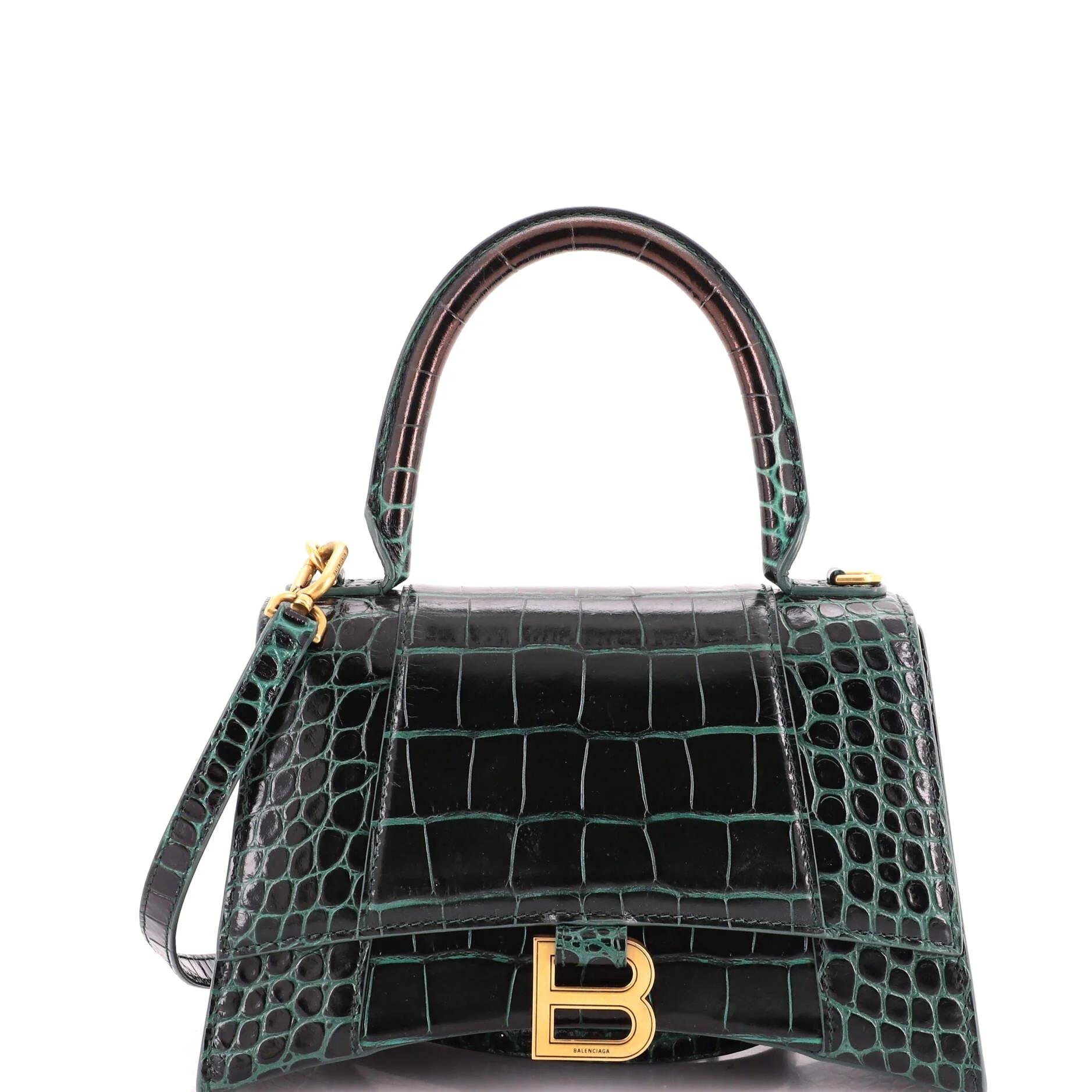 Hourglass leather crossbody bag