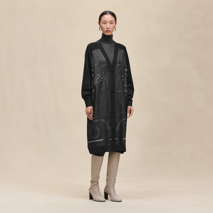 Gris Charbon "Palefroi Remix" Long-sleeve Twillaine Cardigan