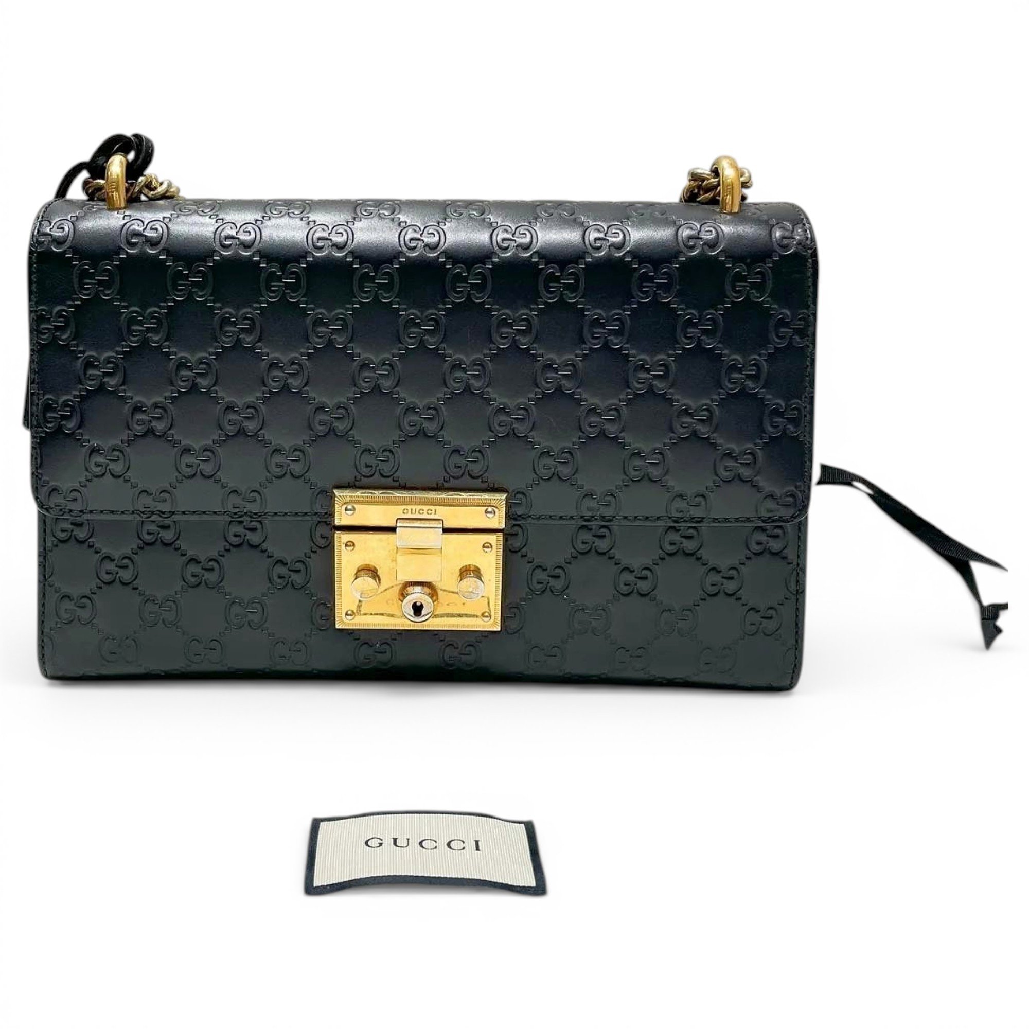 Padlock leather handbag