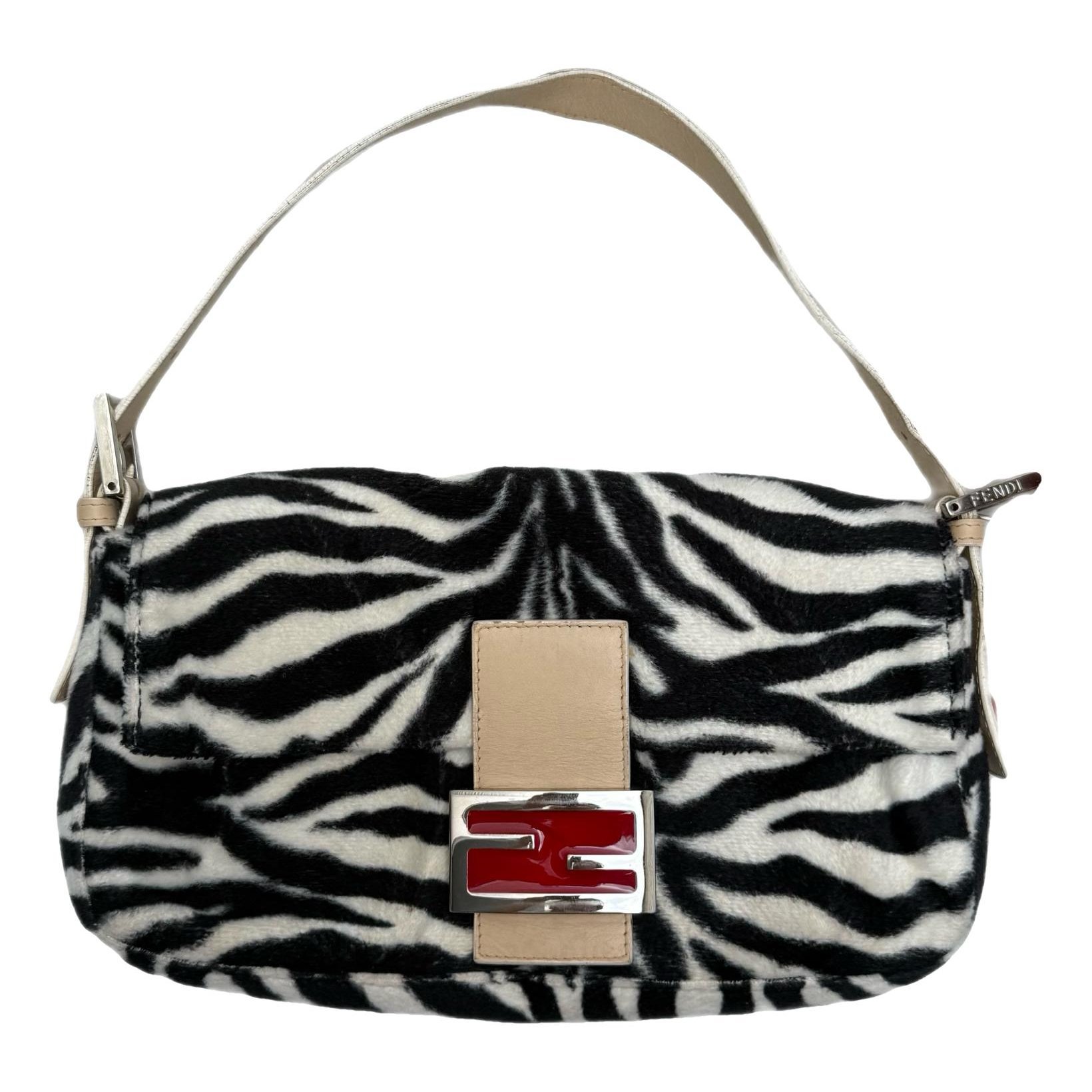 Baguette faux fur handbag