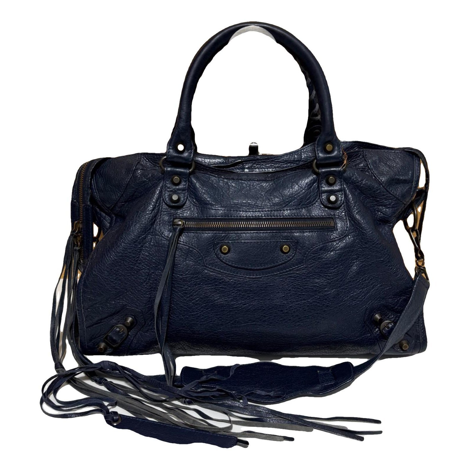City leather handbag