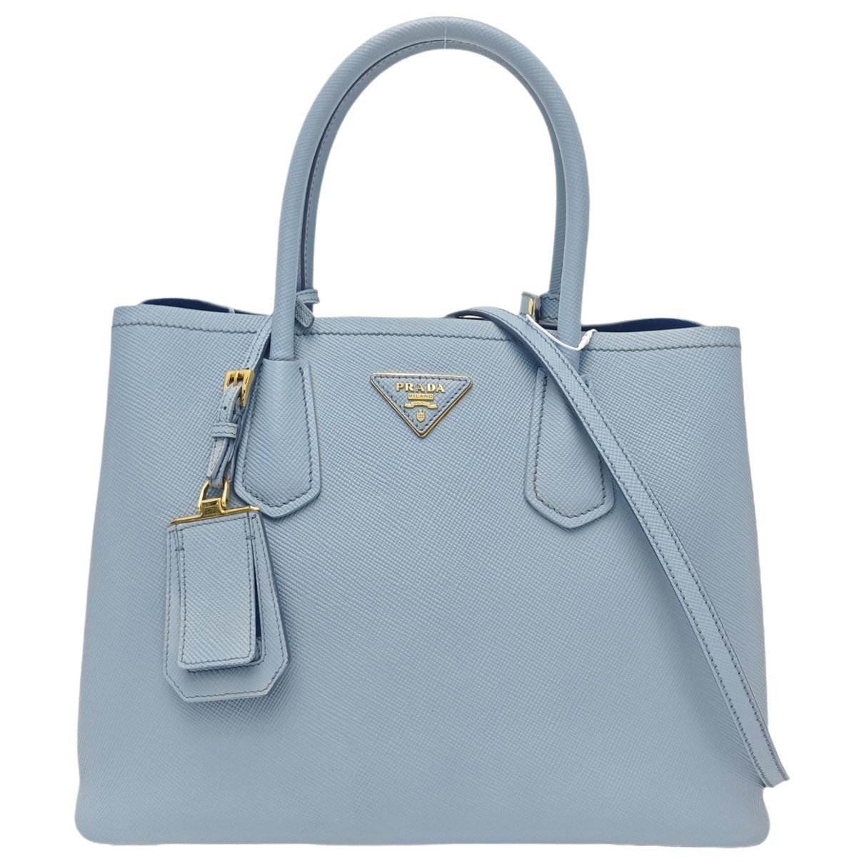 Double leather handbag