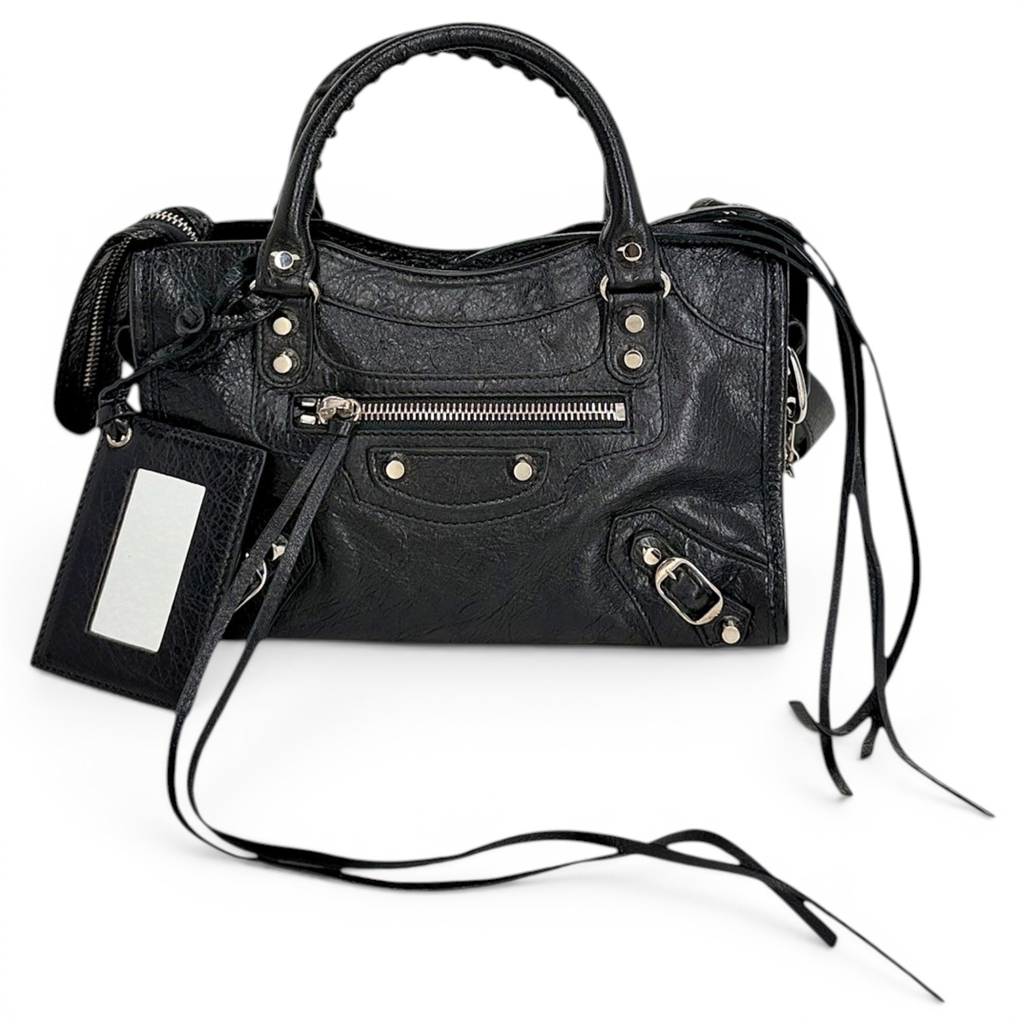 City leather handbag