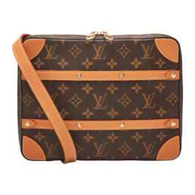 Louis Vuitton Brown Monogram Soft Trunk Messenger PM Gold Tone Hardware