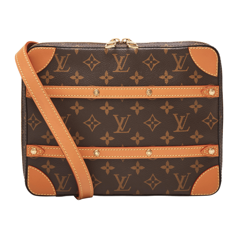 Louis Vuitton Brown Monogram Soft Trunk Messenger PM Gold Tone Hardware