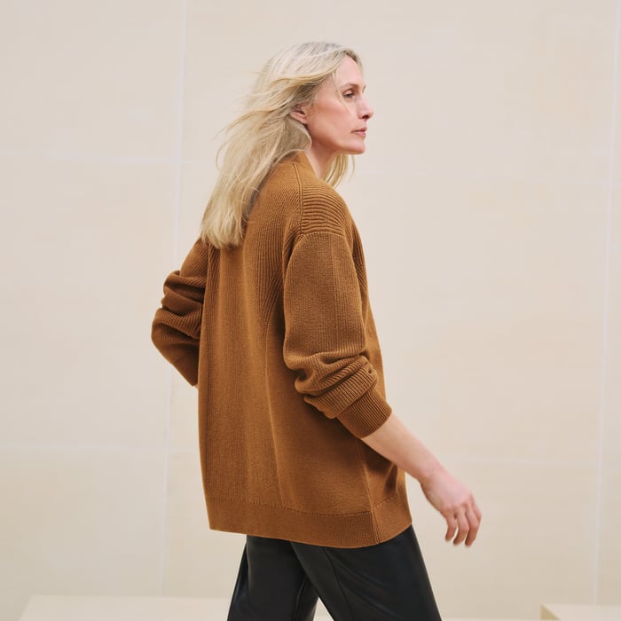 Marron Caramel Long Cardigan