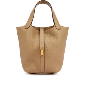 Hermes Beige Marfa Clemence Picotin Lock 18 Gold Hardware, 2024