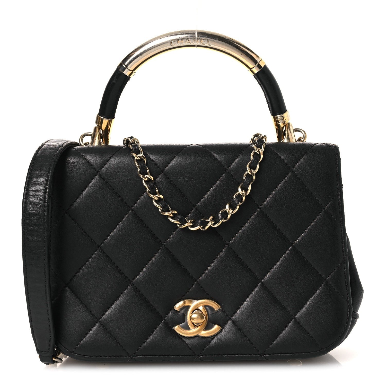 Chanel Lambskin Mini Carry Chic Flap Black