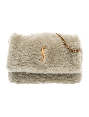 Fur Shearling Calfskin Medium Reversible Monogram Kate Satchel Medium