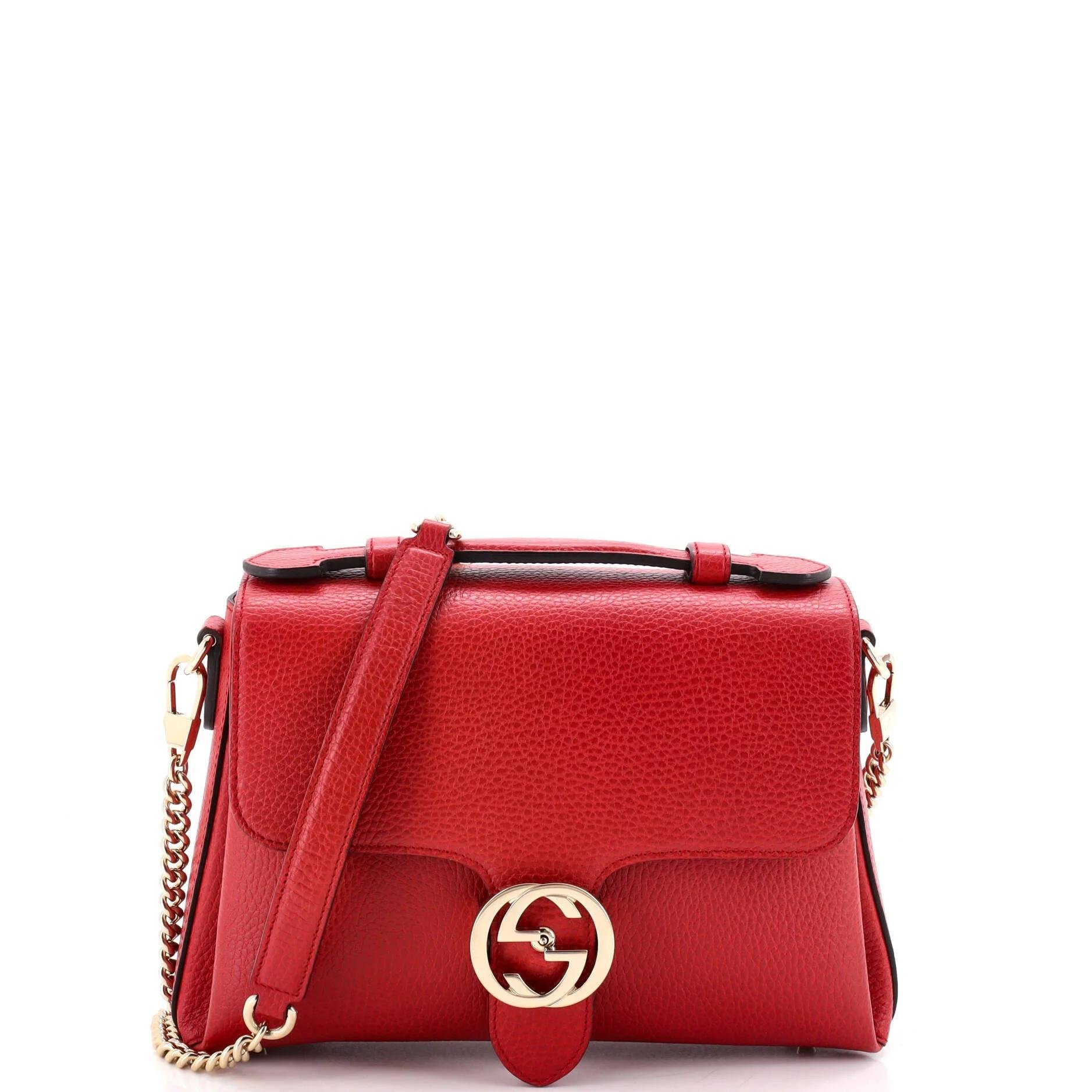 Interlocking leather handbag