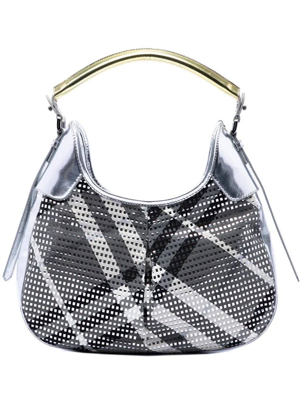 2000-2017 Metallic Patent and Beat Check Nylon Brooklyn hobo bag