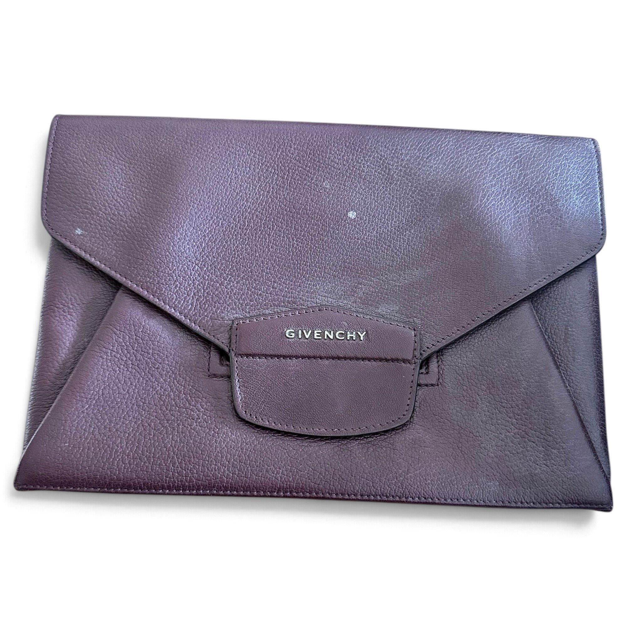 Bow Cut leather clutch bag