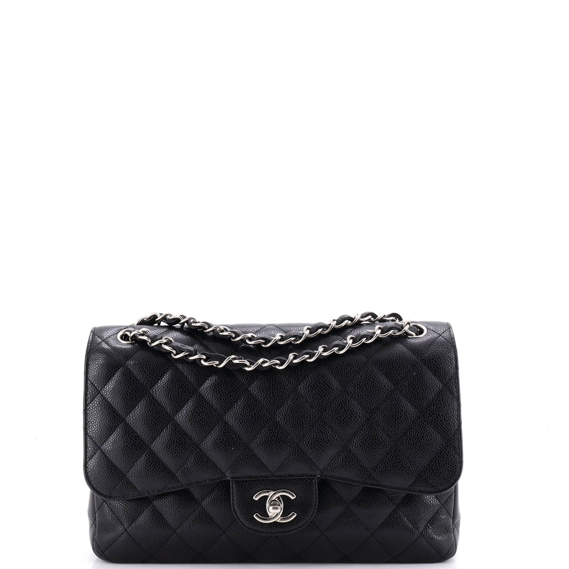 Classic Double Flap Bag Quilted Caviar Jumbo