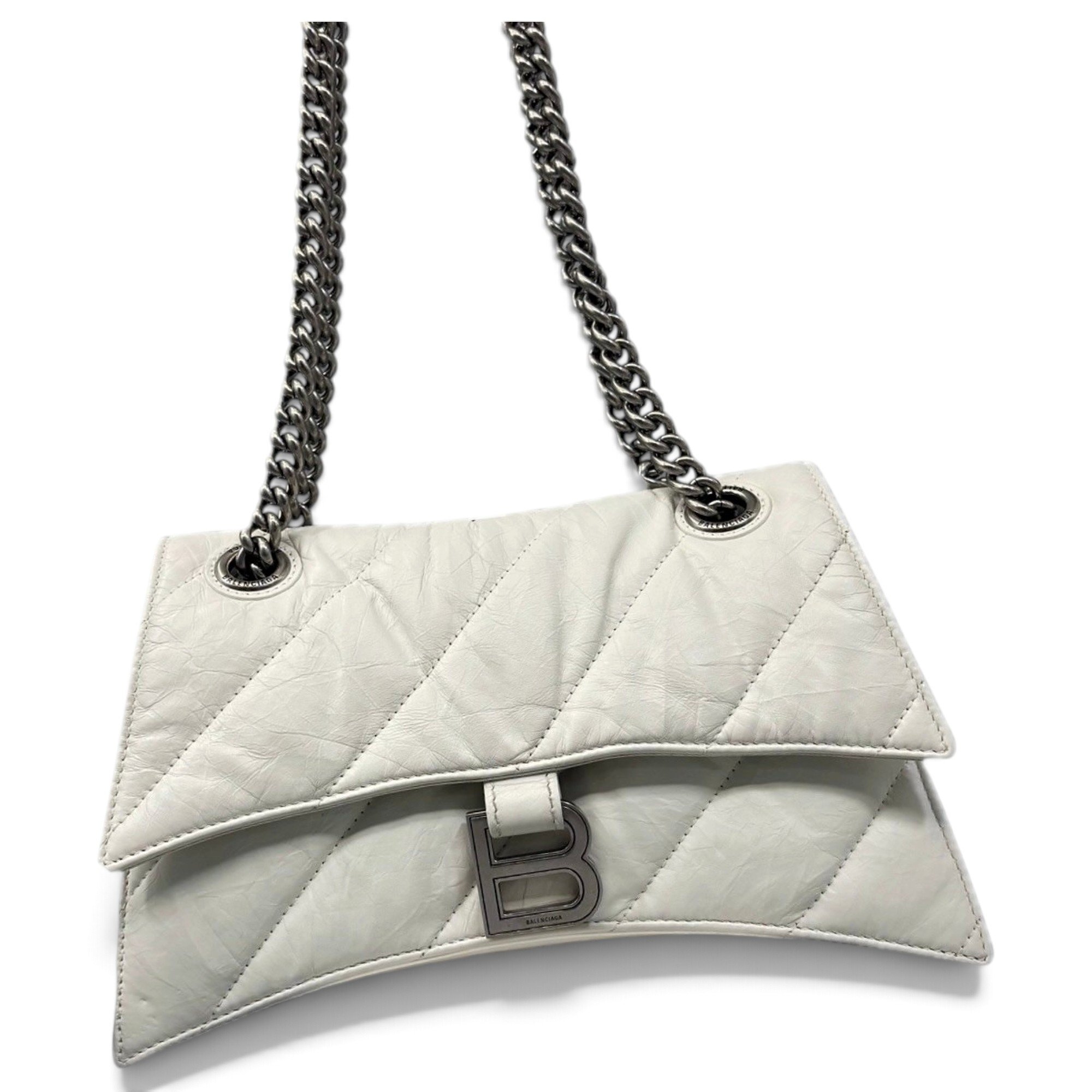 Hourglass leather handbag