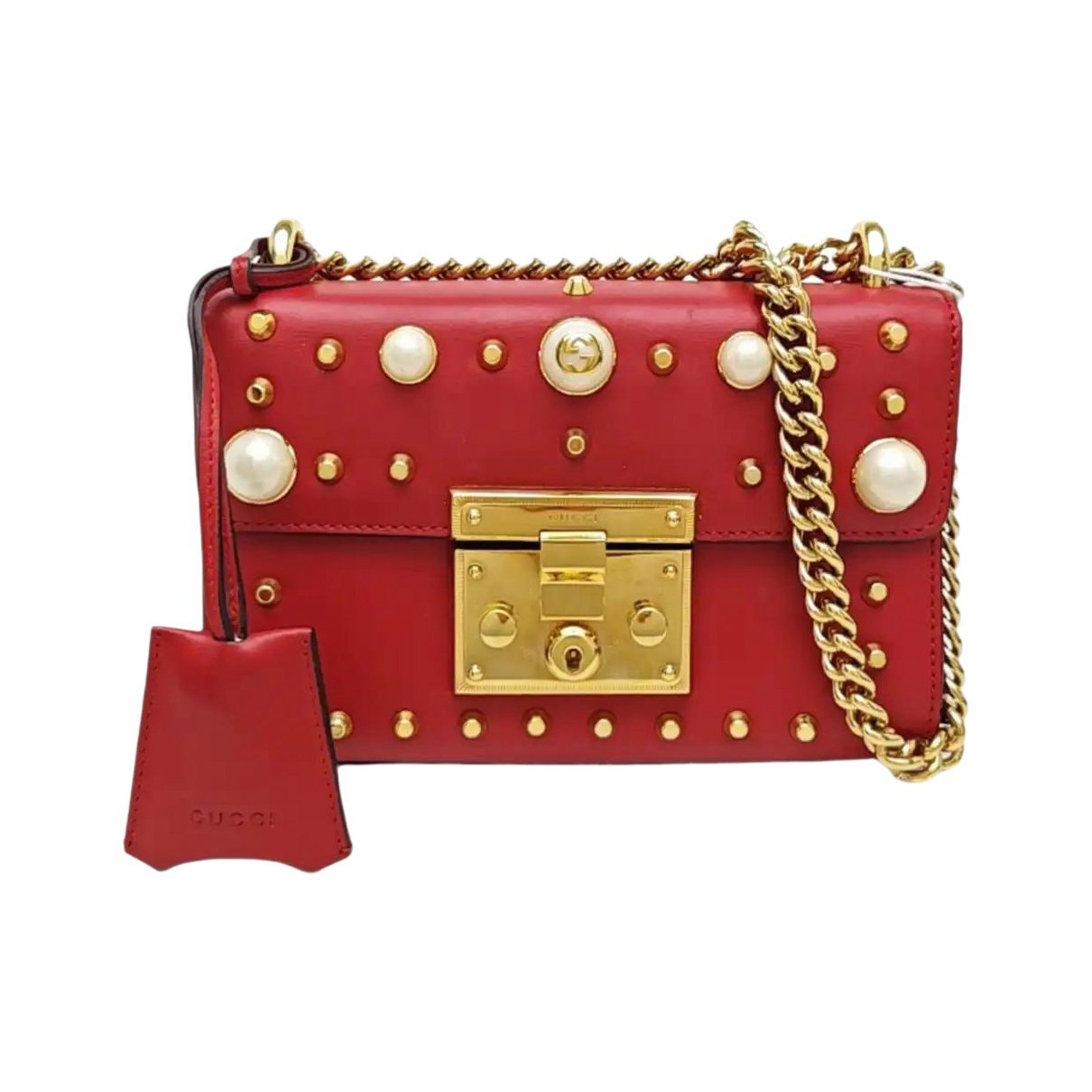 Padlock leather handbag