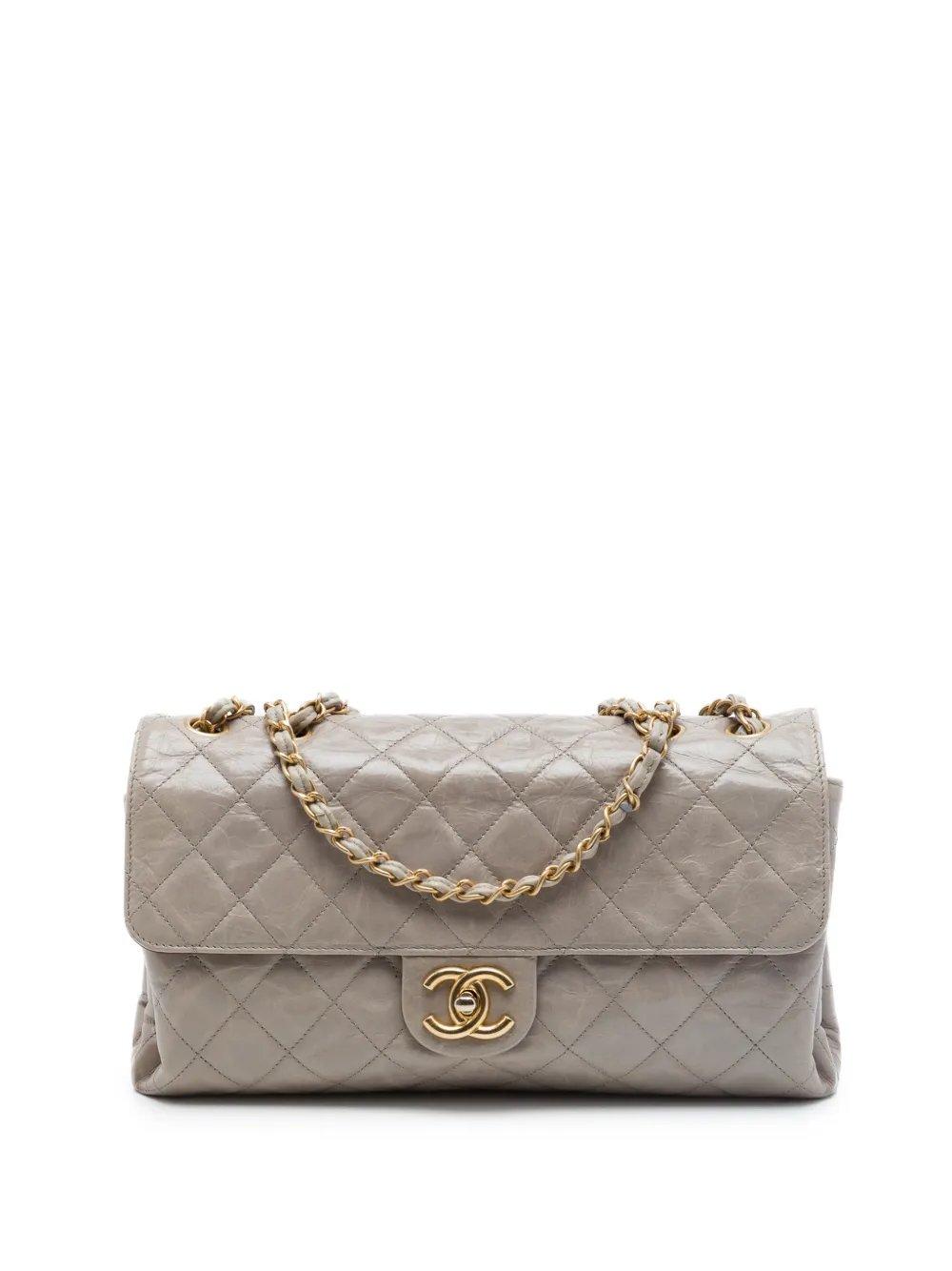 2010-2011 Jumbo CC Quilted Crumpled Calfskin Straight Flap shoulder bag