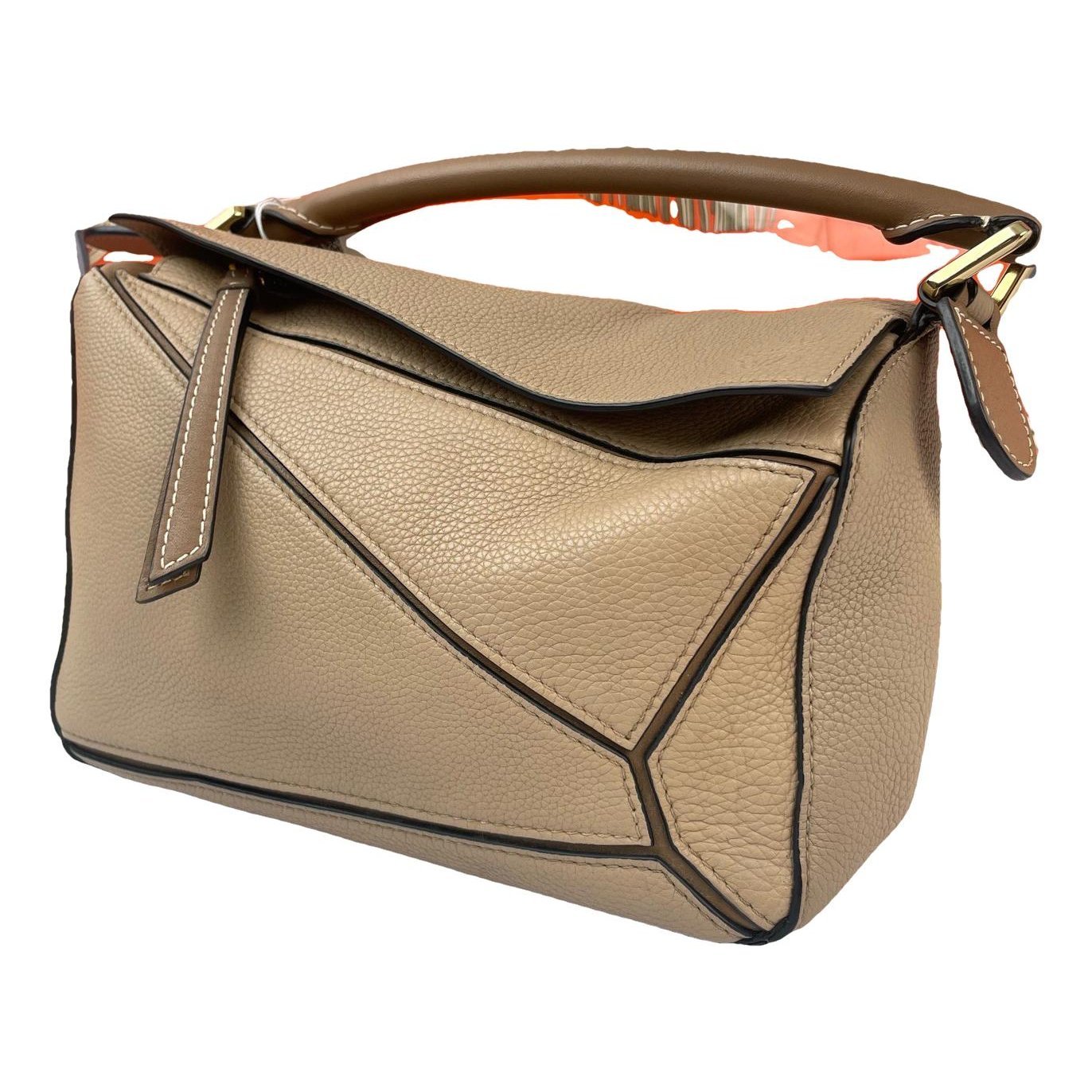 Puzzle leather handbag