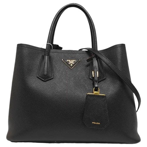 Double leather handbag