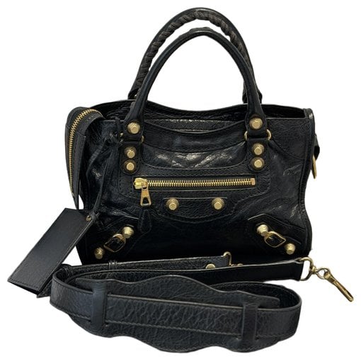 City leather handbag