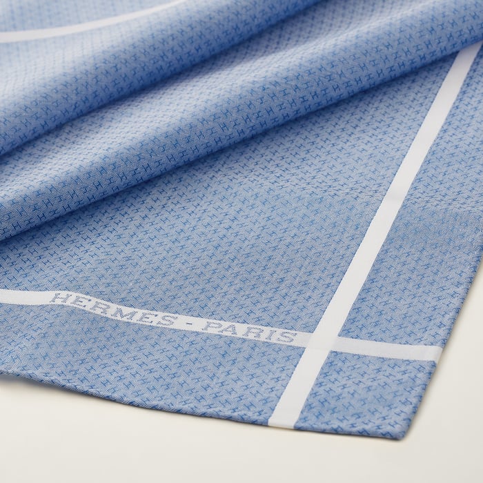 Bleu Jacquard d'H Handkerchief