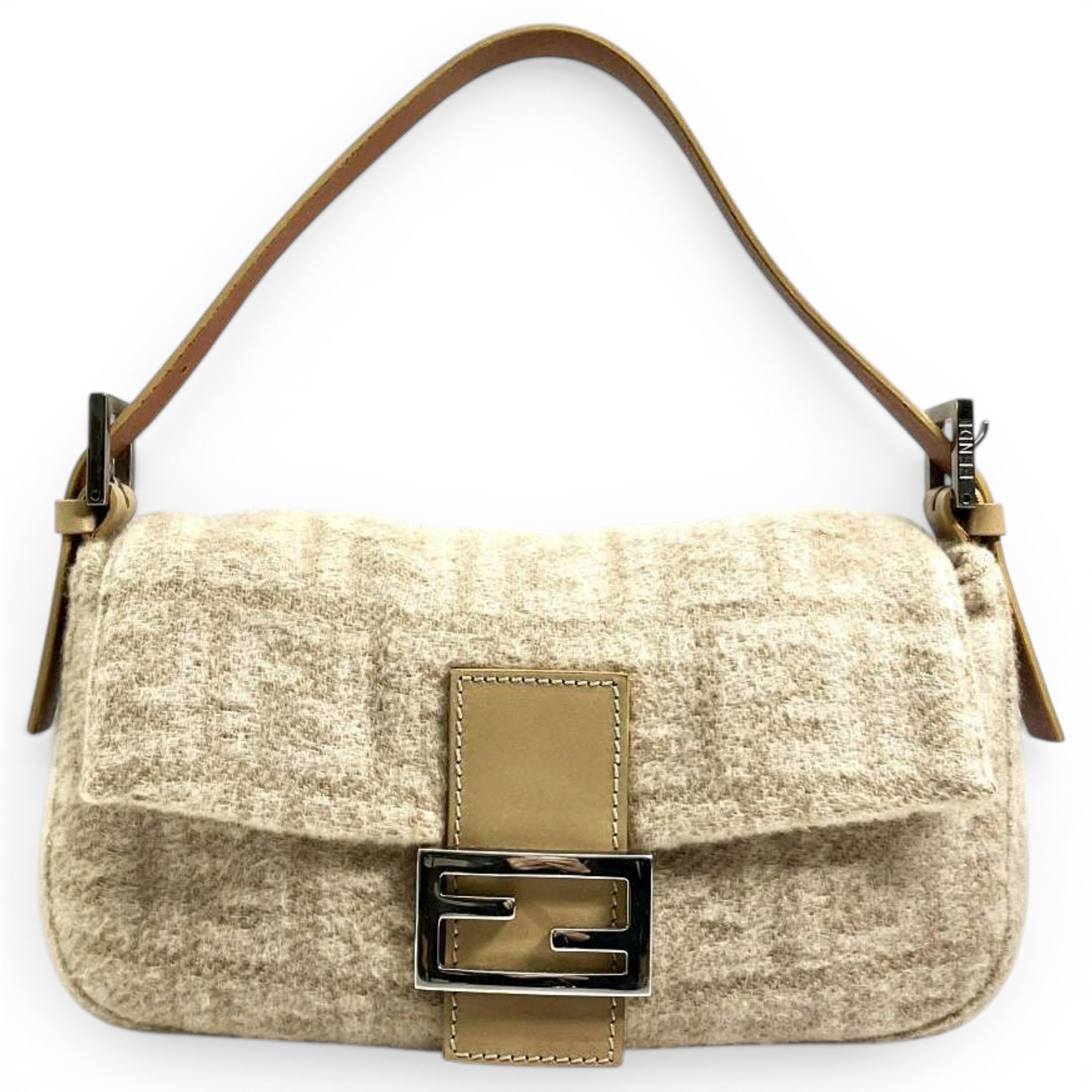 Baguette wool handbag