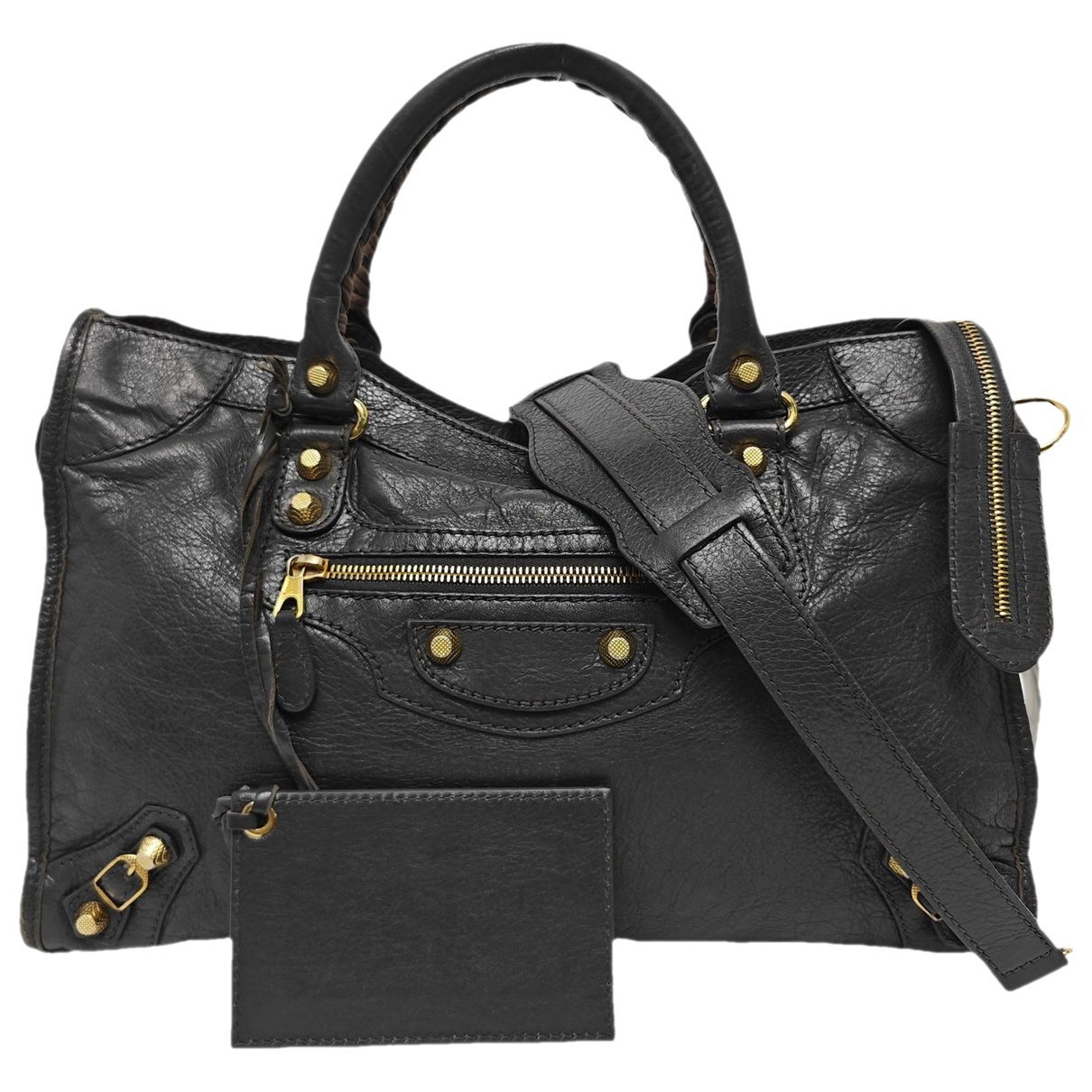 City leather handbag