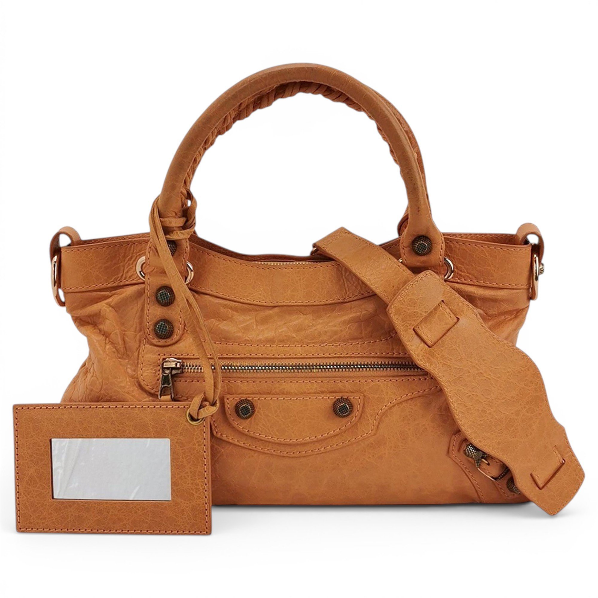First leather handbag