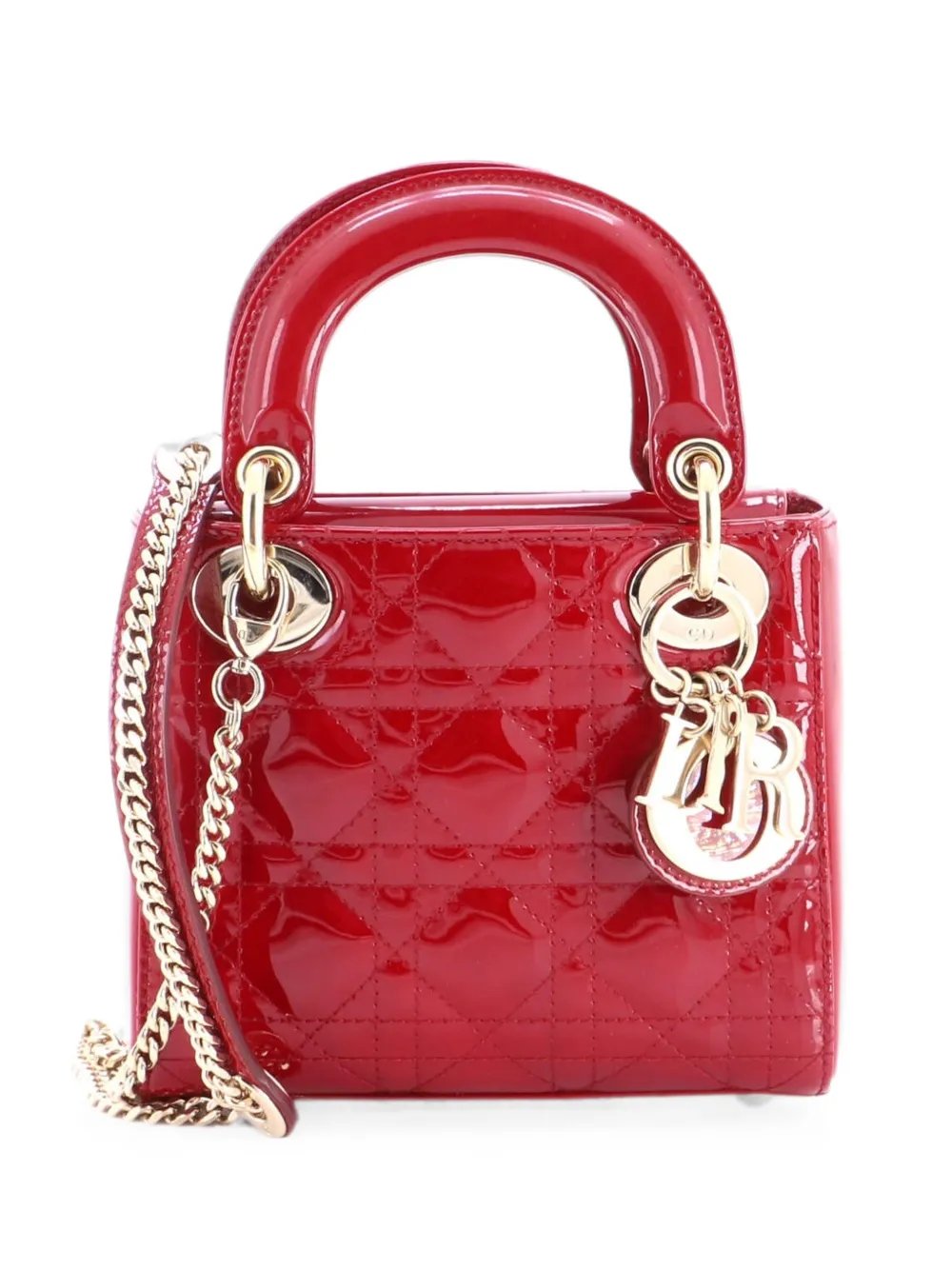Lady Dior Chain Bag Cannage Quilt Patent Mini satchel