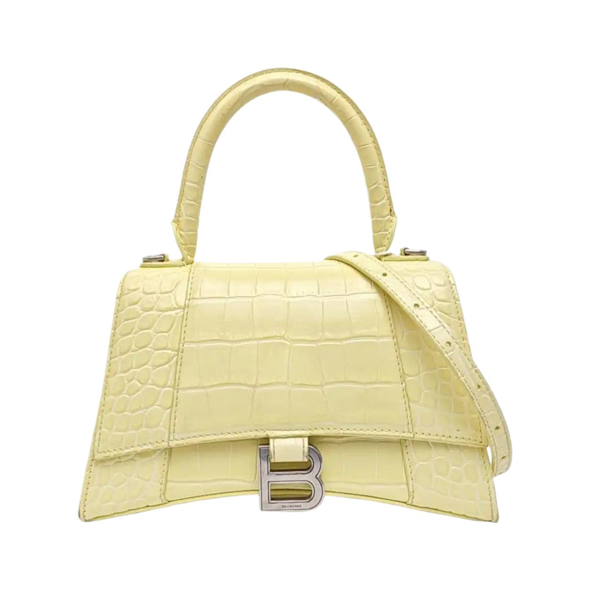 Hourglass leather handbag