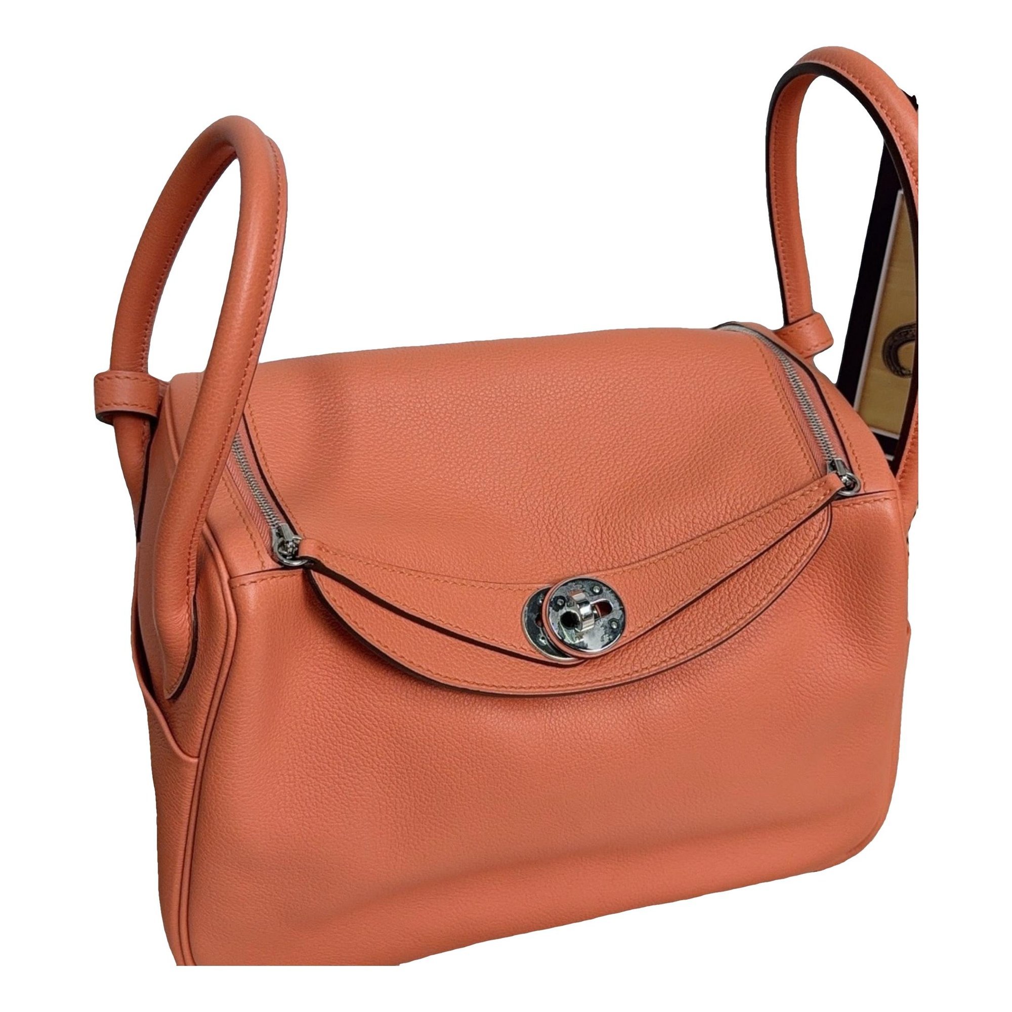 Hermes Lindy Handbag Crevette Clemence Leather 2013